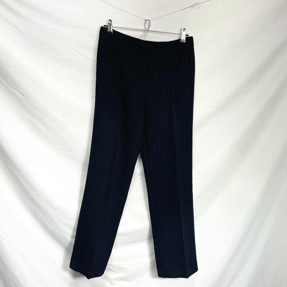 Harvé Benard by Bernard Holtzman Women's Navy and Red Pinstripe Pants Size 8